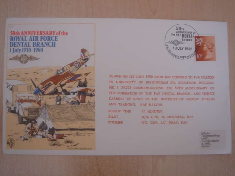 1980 RAF Dental Branch 50th Anniversary Cover