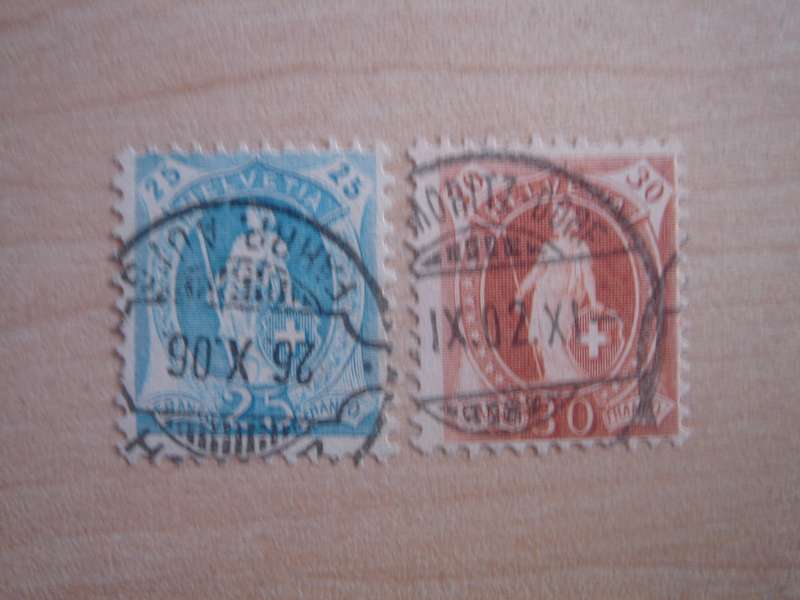1882 Helvetia - SG182,202 - 20,30 used, stamped