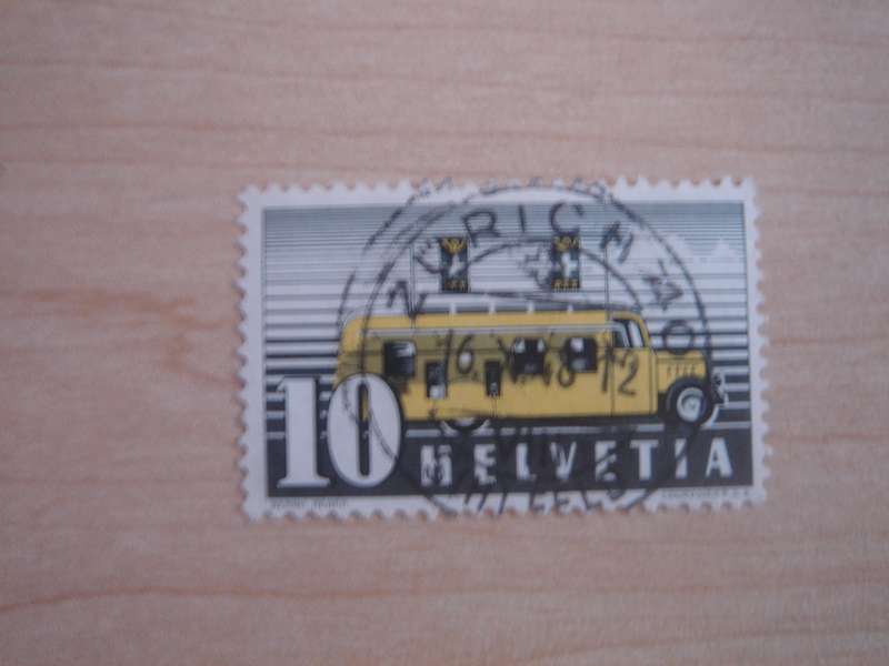 1937 Helvetia - Mobile Post Office 10 used, stamped
