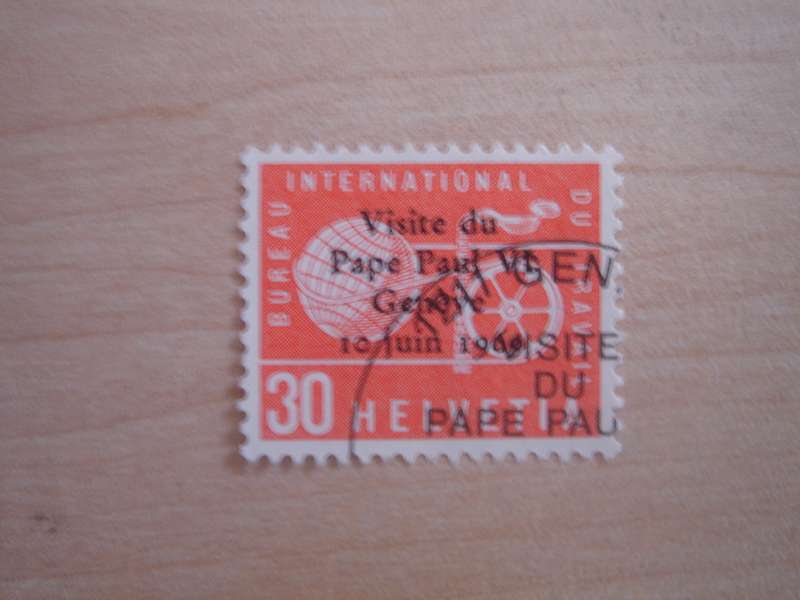 1969 UN - ILO - Pope Visit in Geneva 30 stamped