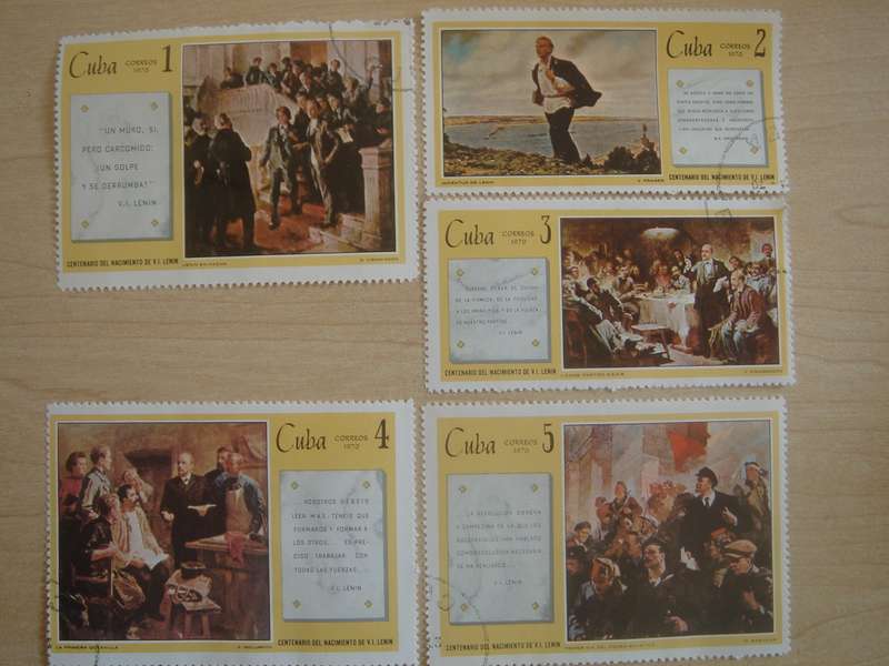 1970 Cuba - Lenin Paintings 1,2,3,4,5 C used, stamped