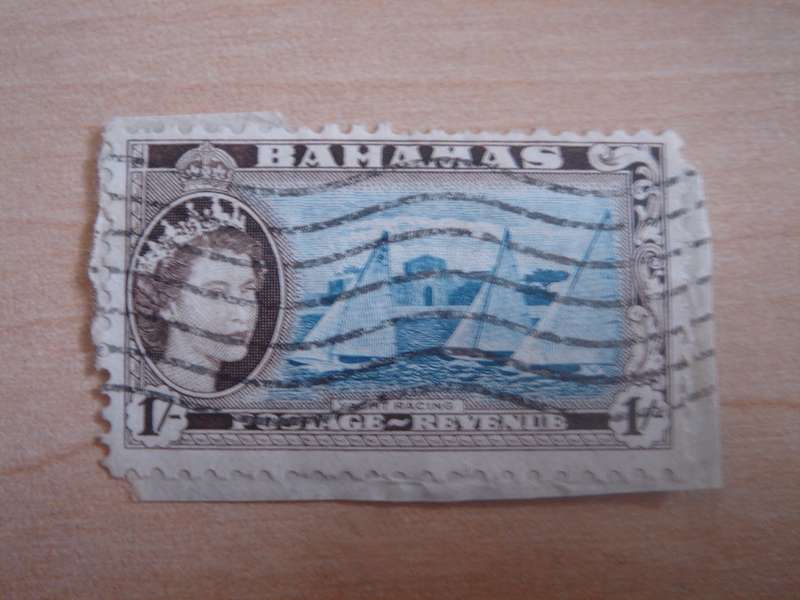 1954 Bahamas QE 1/- s used, stamped