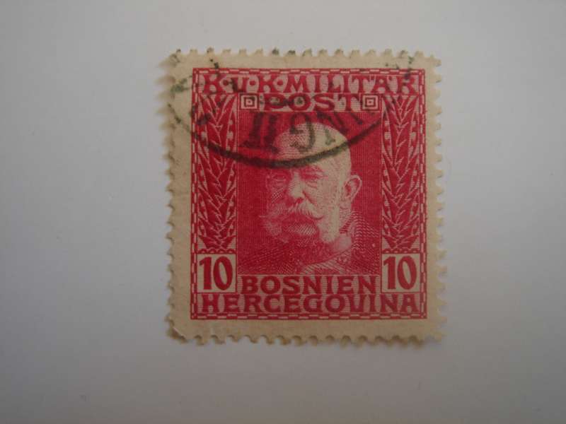 1912 Bosnia-Herzegovina - Kaiser Franz Josef I - 10 Heller used, stamped