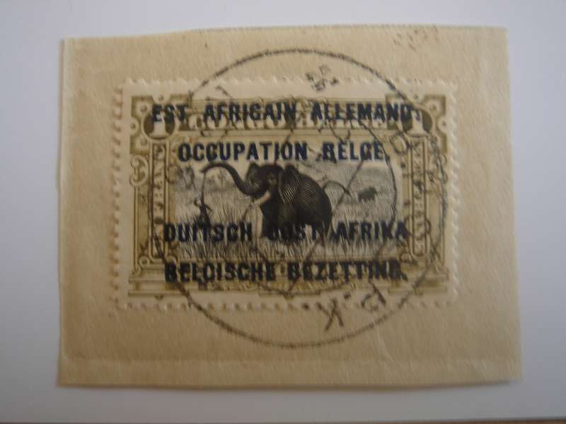 1917 German East Africa under Belgian Occupation - 1 F on postal item, stamped