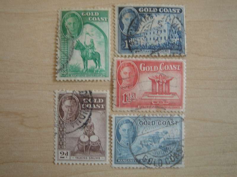 1948 Gold Coast SG135-138, 140 used, stamped
