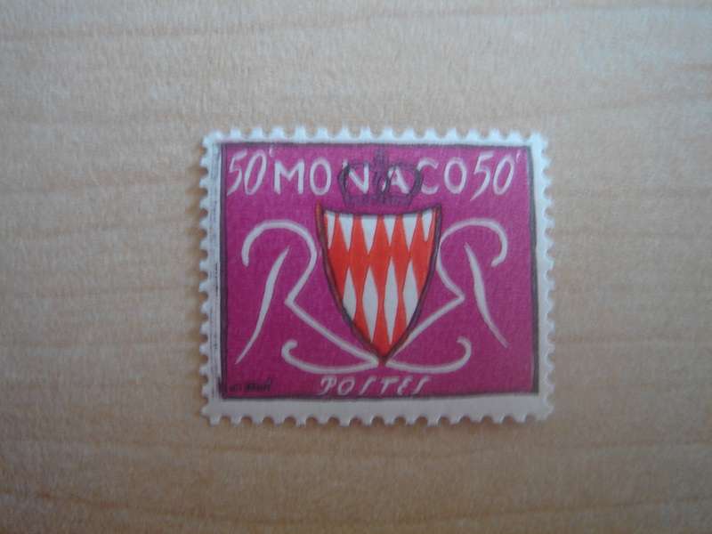 1954 Monaco - Coat of Arms 50 c MNH