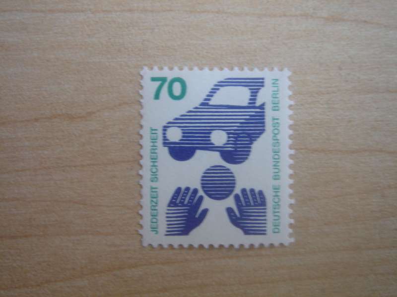 1973 West Berlin MiNr 453 R d MNH with blue number '255' on the back