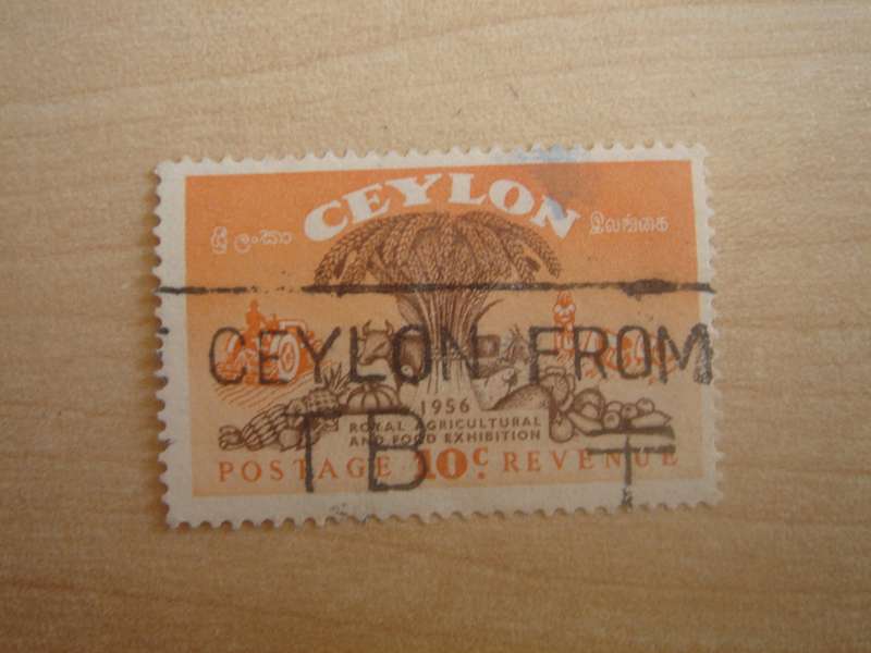 1955 Ceylon - Royal Agri Exhibition SG436 - 10 c used, stamped