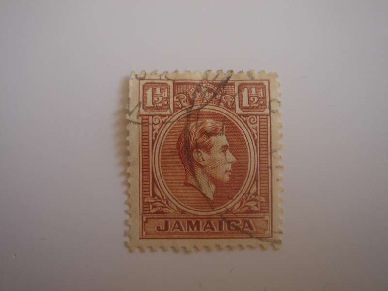 1938 Jamaica - King George VI SG123 - 1 1/2 d used, stamped