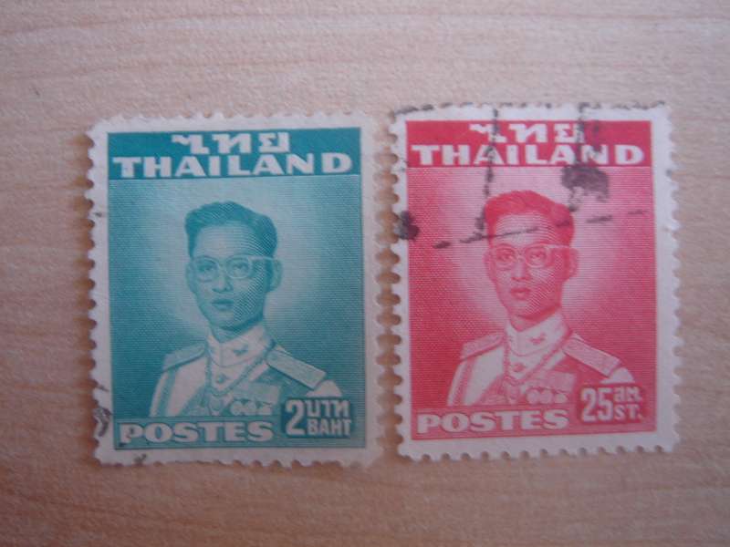 1951 Thailand - King Bhumibol SG340,345 used, stamped