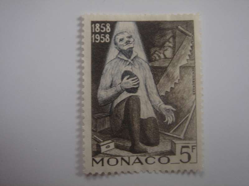 1958 Monaco - SG601 'Miracle de Bouriette' - 5 f used, not stamped
