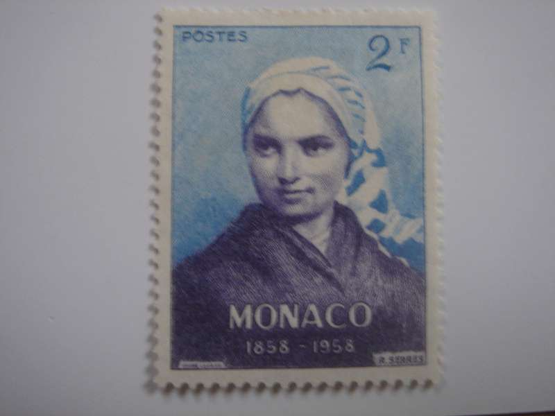 1958 Monaco - SG599 St. Bernadette - 2 f used, not stamped