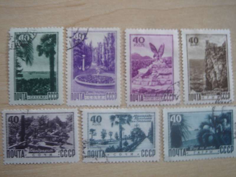 1948 USSR - Popular Views SG1449-1453,1455,1456 used, stamped