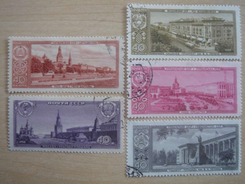 1958 USSR - Soviet Capitals SG2265,2268,2270-2272 used, stamped