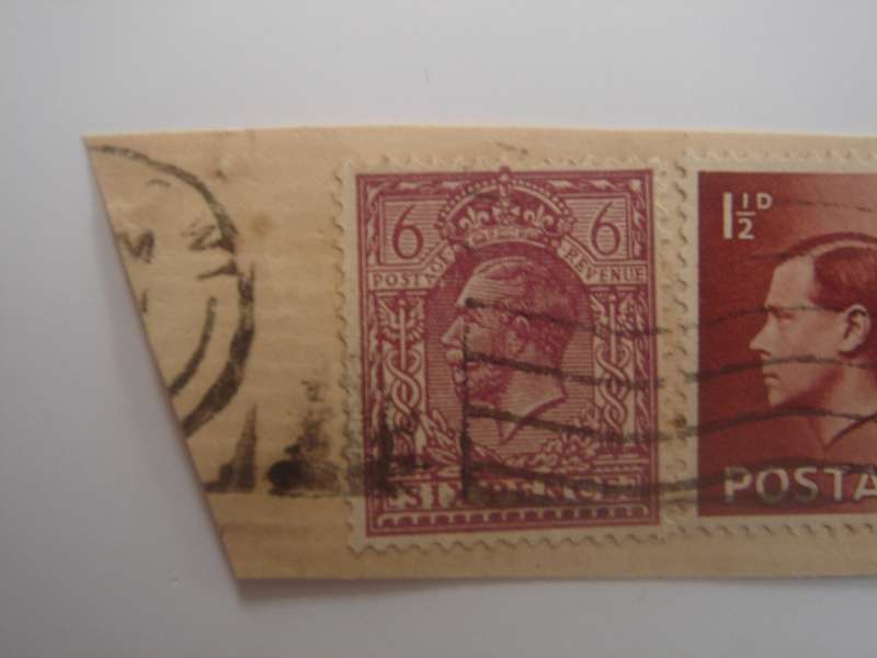 1912 England - King George V SG385 used on postal item