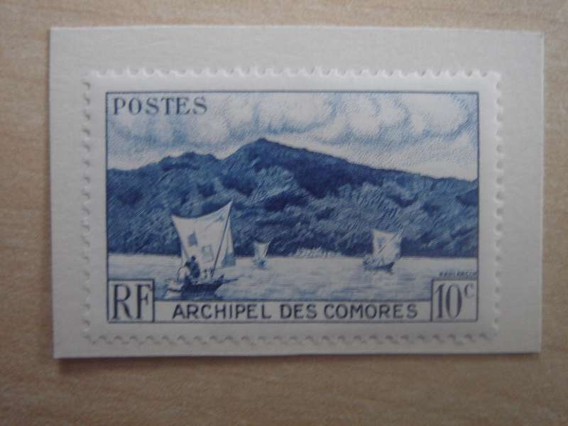 1950 Comoro Islands - Anjouan Bay 10 c mint on card