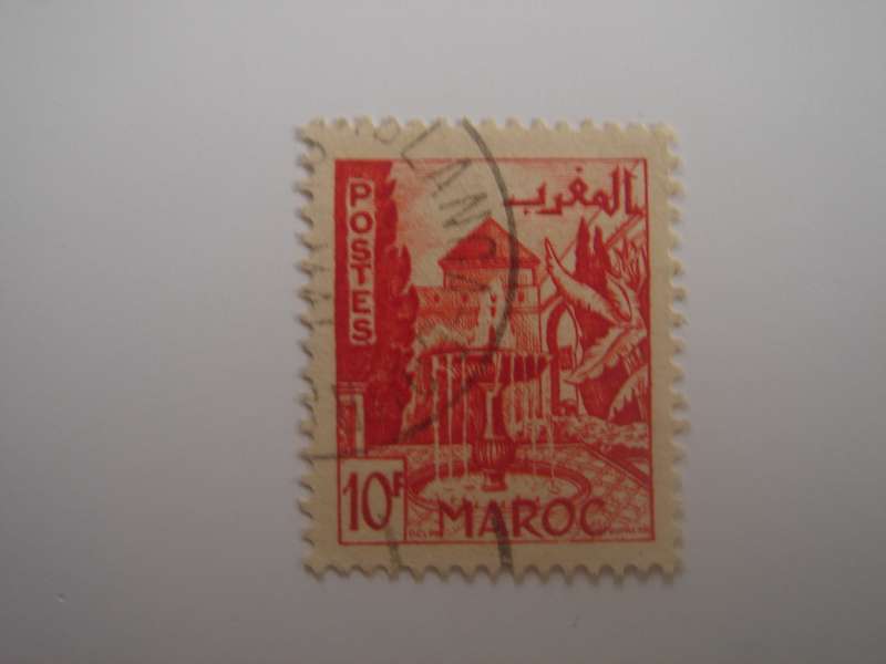 1951 French Morocco - Courtyard Oudayas 10 c used, stamped