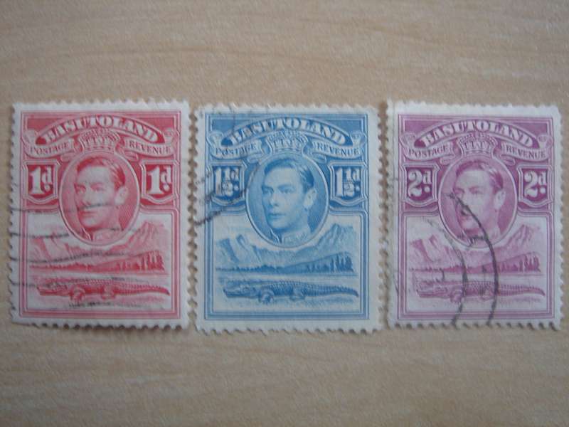 1938 Basutoland - King George VI - SG19-21 used, stamped