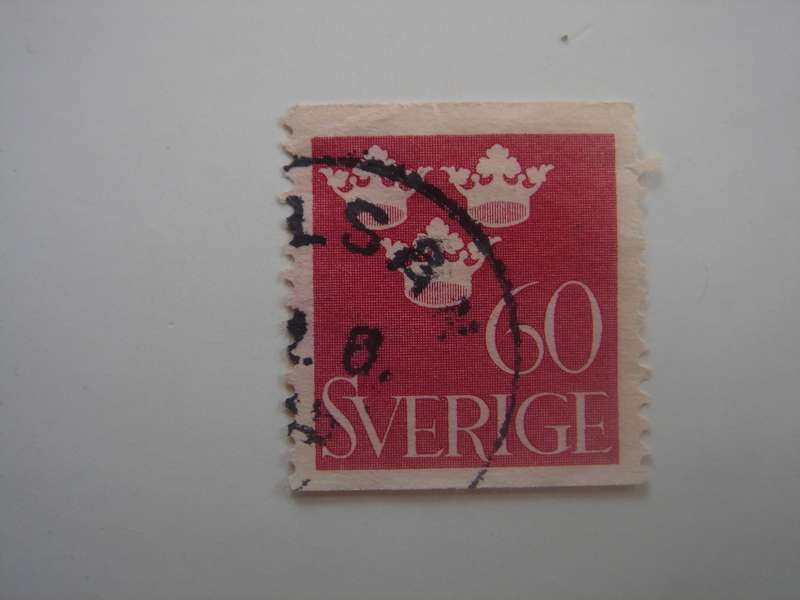 1939 Sweden - Coat of Arms - 60 Oere used, stamped