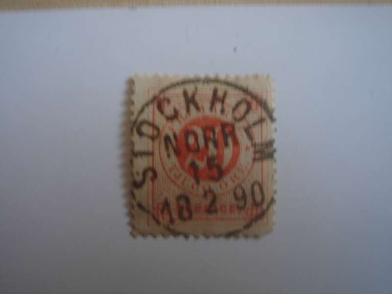 1872 Sweden - Numerals - 20 Oere used, stamped