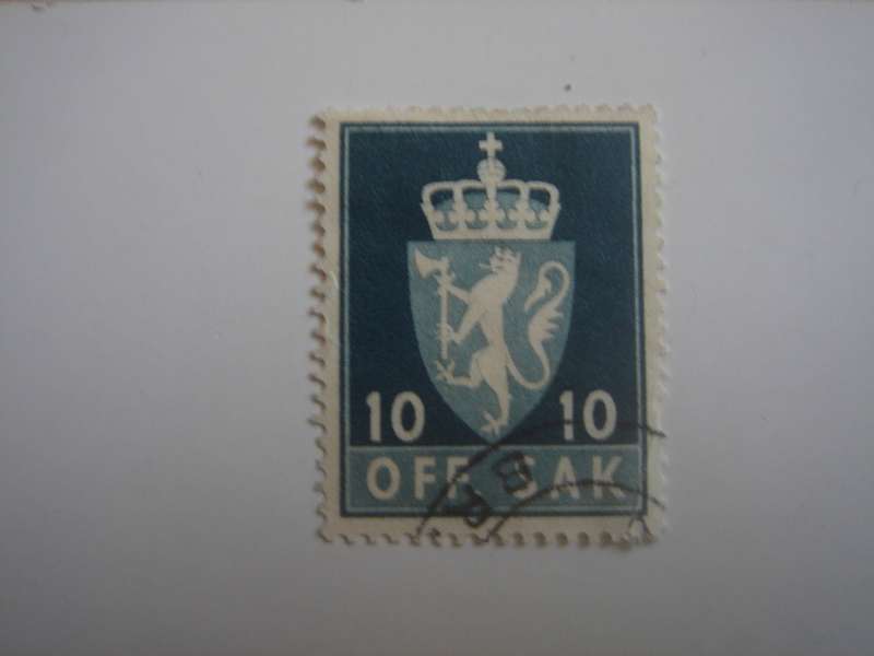 1955 Norway - OFF. SAK - 10 Oere used, stamped