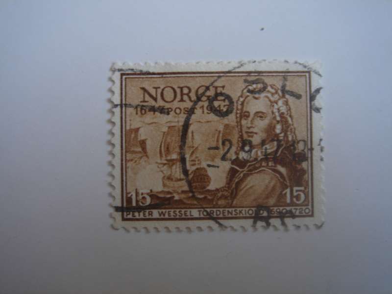 1947 Norway - Peter Wessel - 15 Oere used, stamped