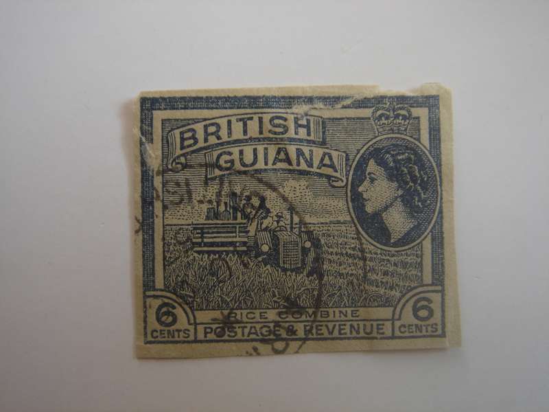 1954 British Guiana - SG336 blue as printed value, stamped