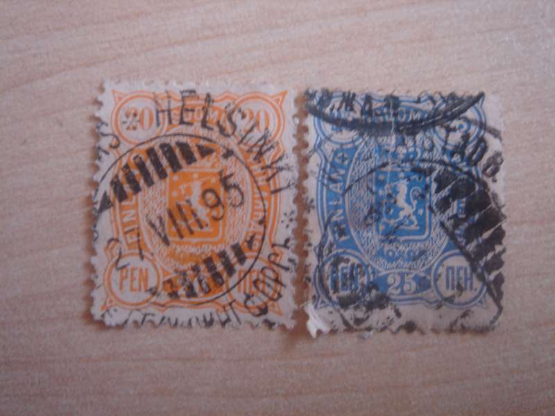 1889 Finland - Numerals SG150-151 used, stamped
