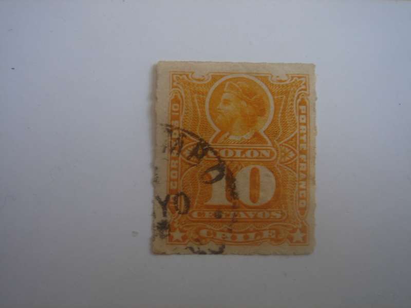 1878 Chile - Roul SG60a - 10 CTS used, stamped