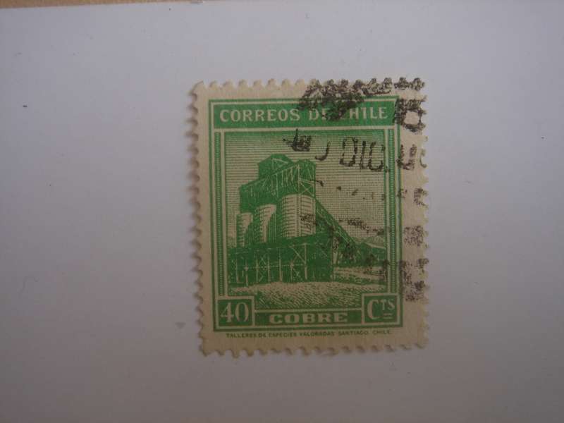 1938 Chile - Copper Mine SG272 - 40 CTS used, stamped