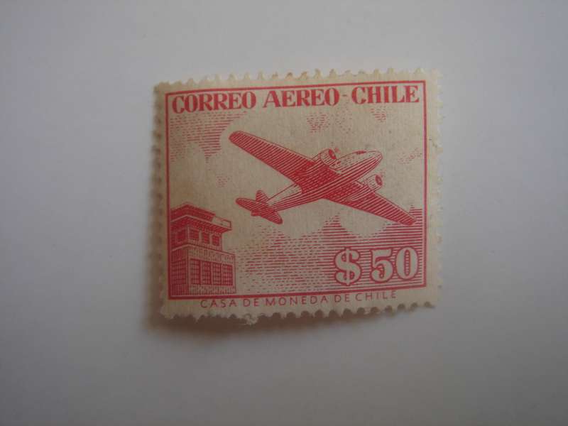 1956 Chile - Air SG456b - $50 mint, hinged