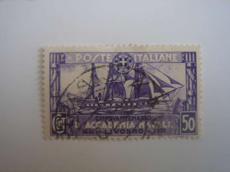 1931 Italia - Academia Navale Livorno 50 L used, stamped
