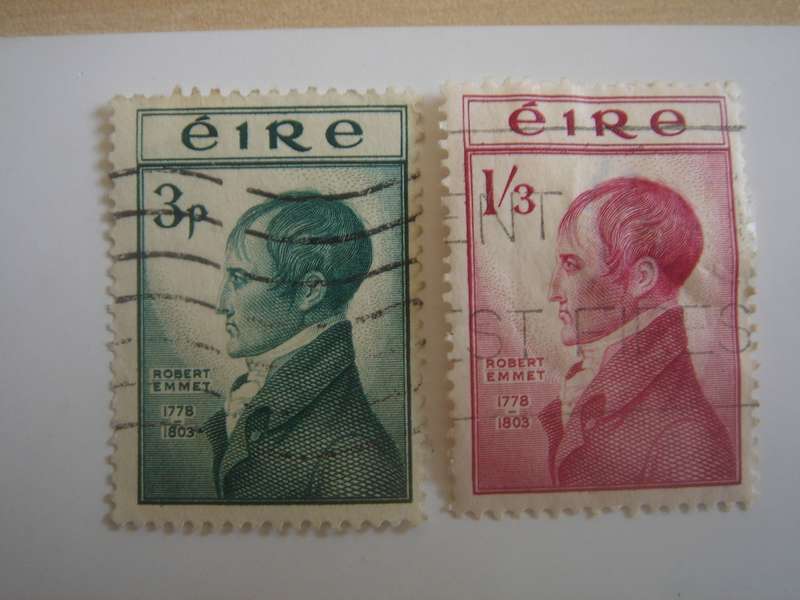 1953 Ireland - Robert Emmet SG156-157 - used, stamped