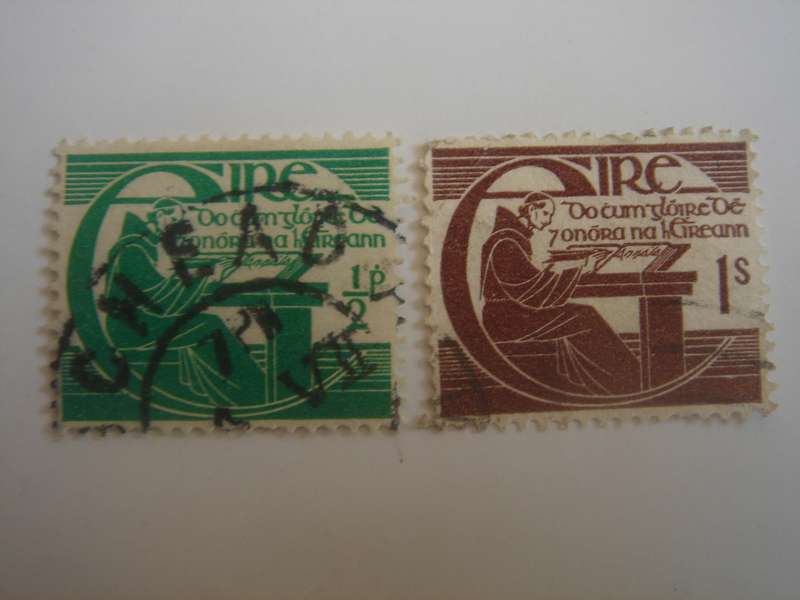 1944 Ireland - Franciscan O'Clery SG133-134 - used, stamped