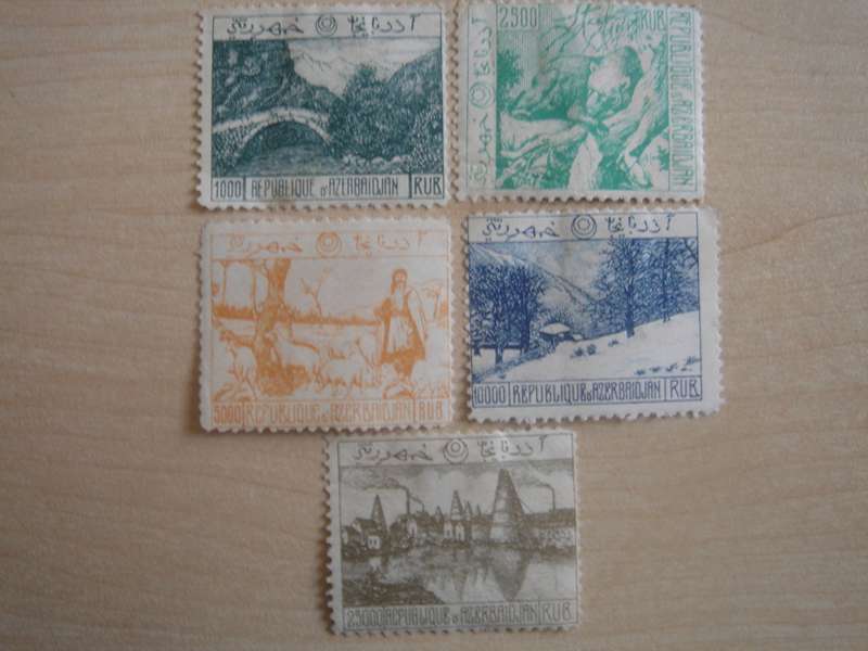1921 Azerbaijan - 5 values perforated mint, hinged