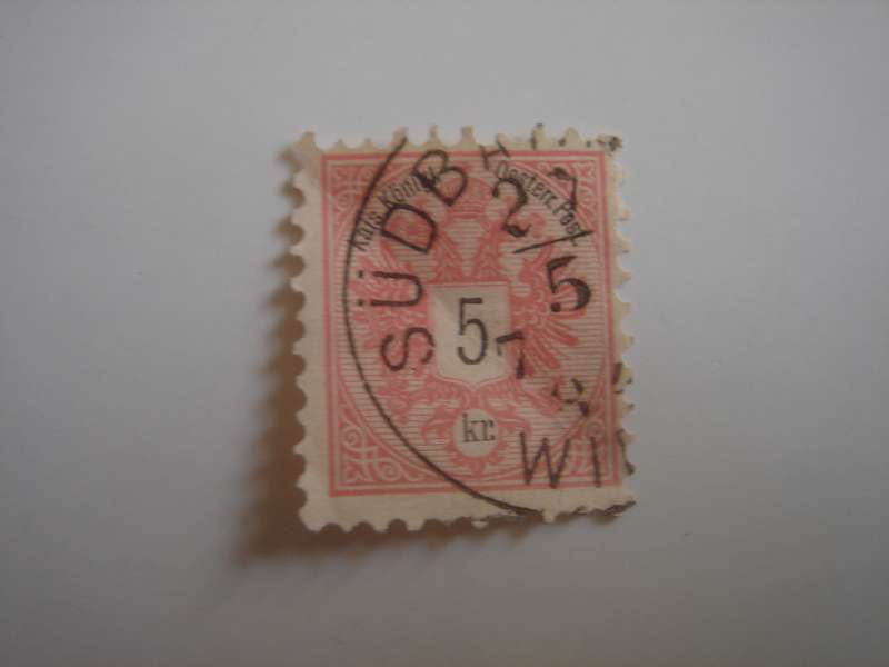 1883 Austria - Numerals 5 Kr SG72 used, stamped