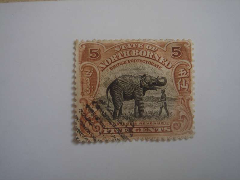 1909 North Borneo - Asian Elephant SG281 - used, stamped