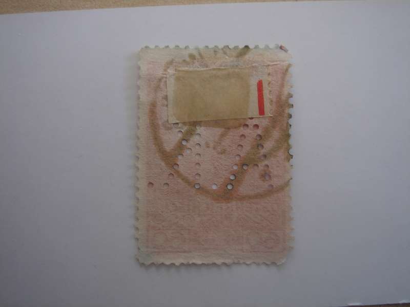 1908 Austria - Franz Josef I on Horse SG201 used, stamped with perfins 'A.K.'
