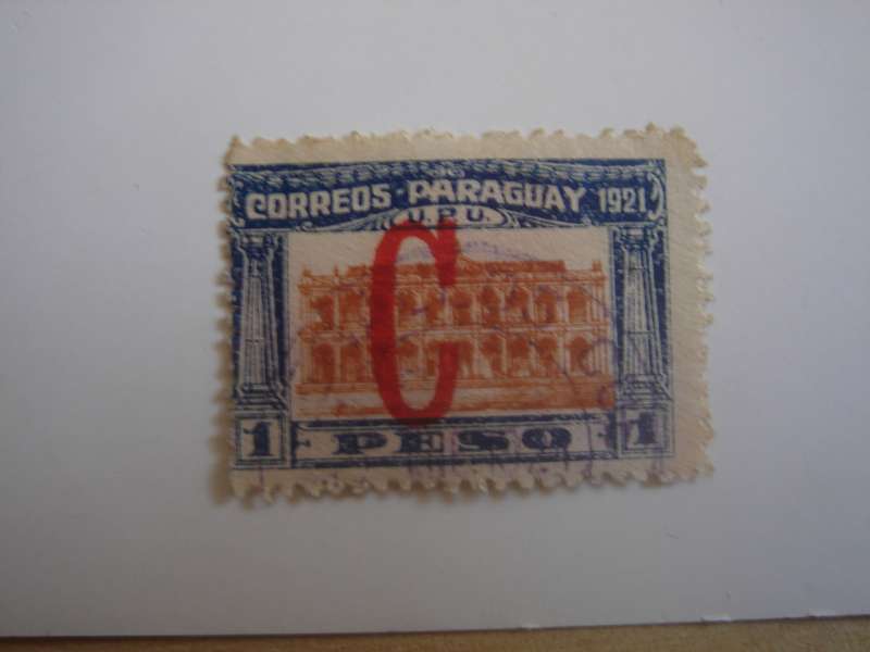 1922 Paraguay - Parliament House opted C SG255 used, stamped