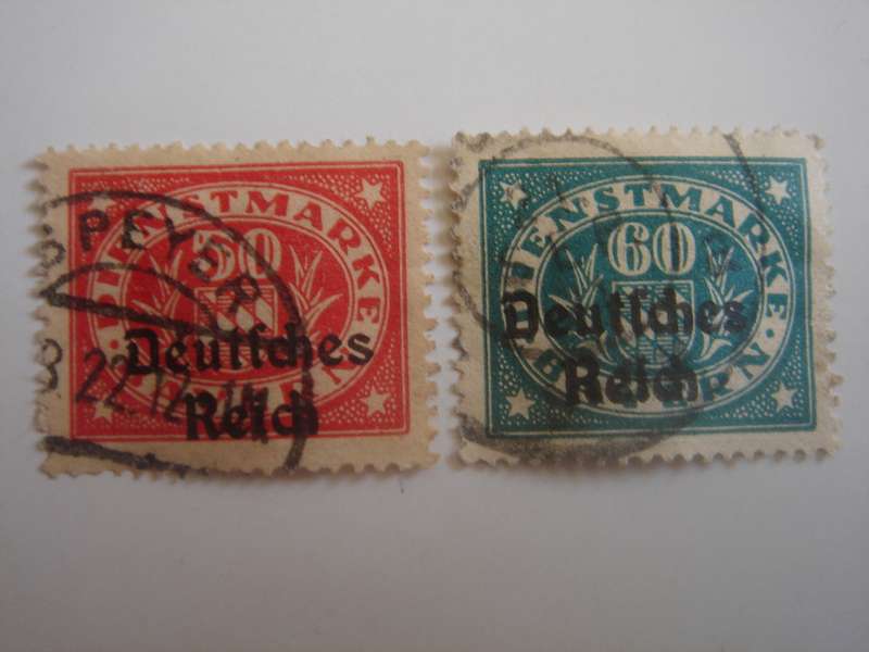1920 Deutsches Reich Dienstmarken MiNr 40-41 used, stamped