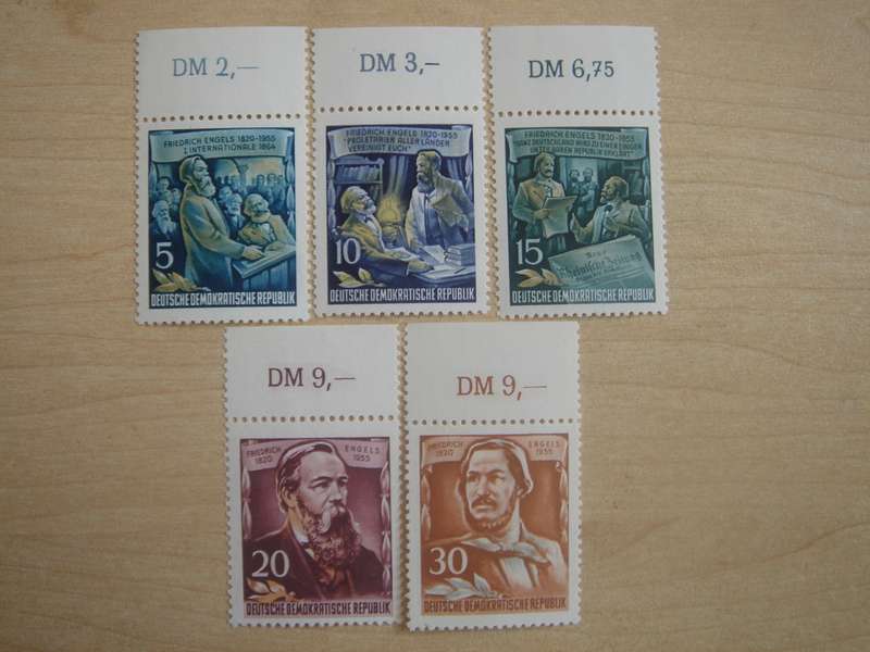 1955 DDR MiNr 485-489 A Y II MNH with border