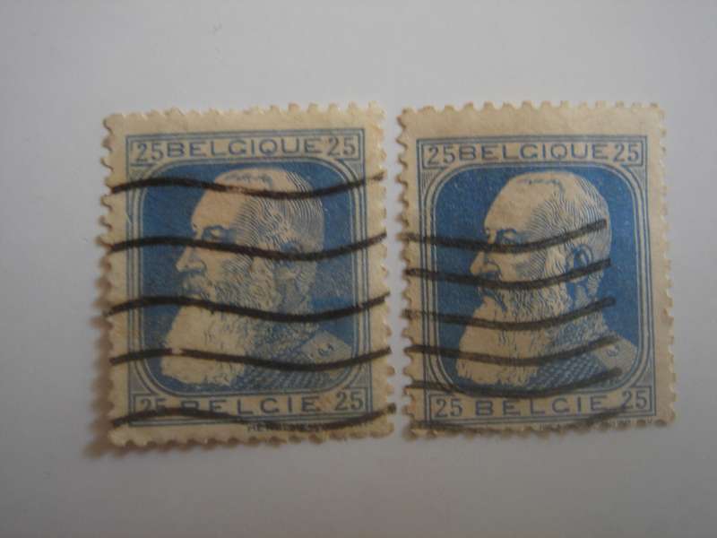 1905 Belgium - King Leopold I - 2x SG101 used, stamped