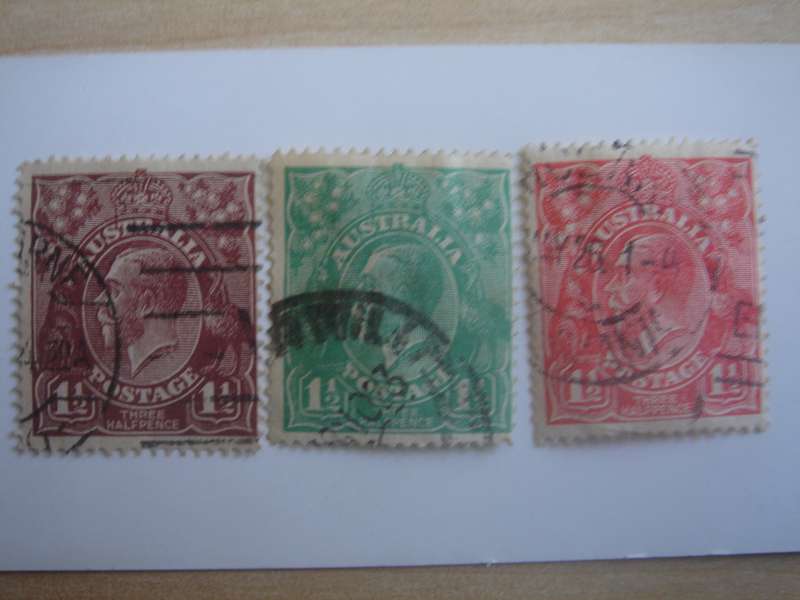 1914 Australia - King George V - SG55,61,97 used, stamped