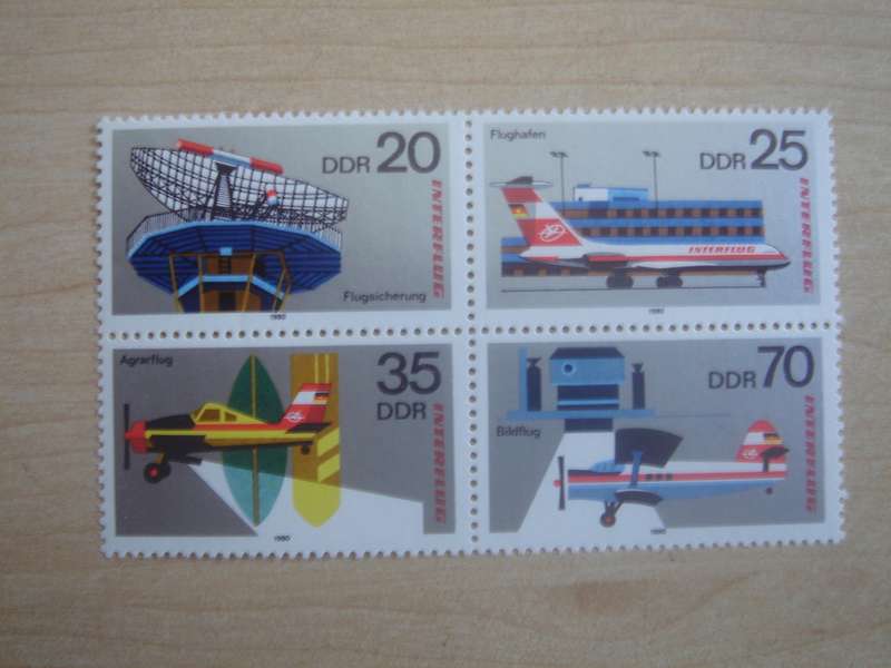 1980 DDR Aviation Block of 4 MiNr 2516-2519 MNH
