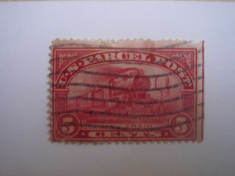 1912 USA Parcel Post - Mail Train SG P427 used, stamped