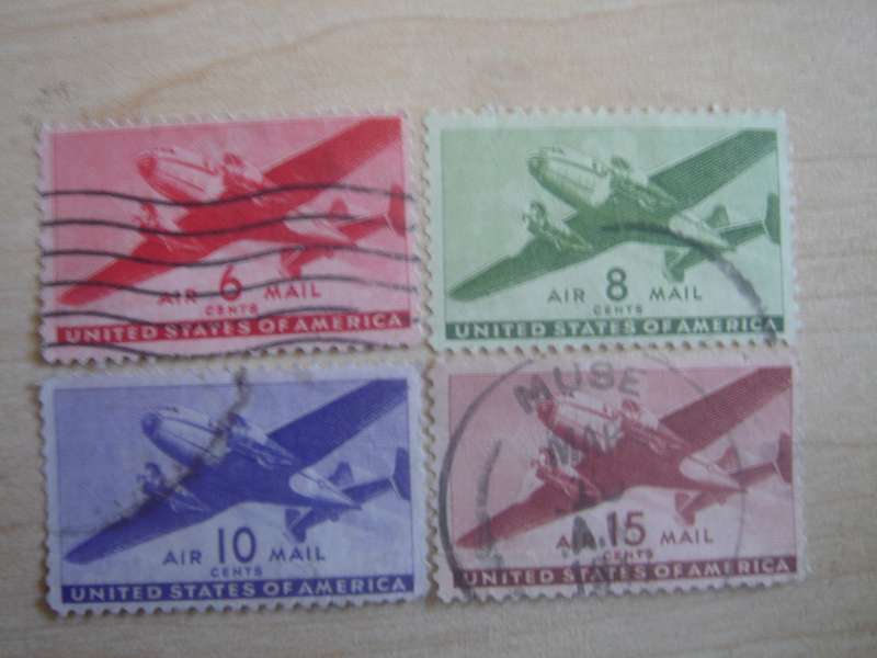 1941 USA Airmail SG A901-904 used, stamped