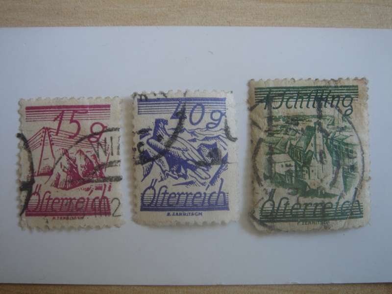 1925 Austria - Views SG577,583,587 used, stamped