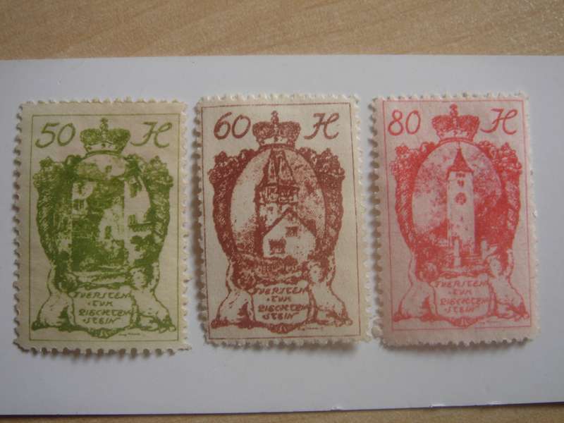 1920 Liechtenstein - Coat of Arms perf. SG35-37 mint, hinged