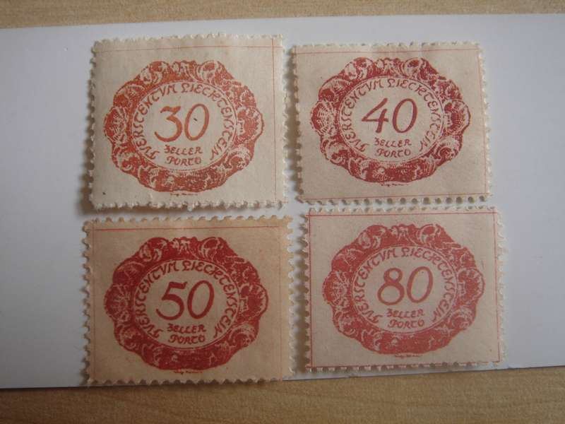 1920 Liechtenstein - Postage Due Stamps SG D48-51 mint, hinged