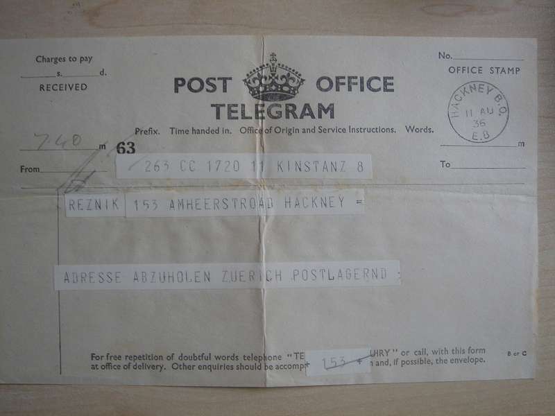 1936 England - Post Office Telegram - postal item used, stamped in Hackney